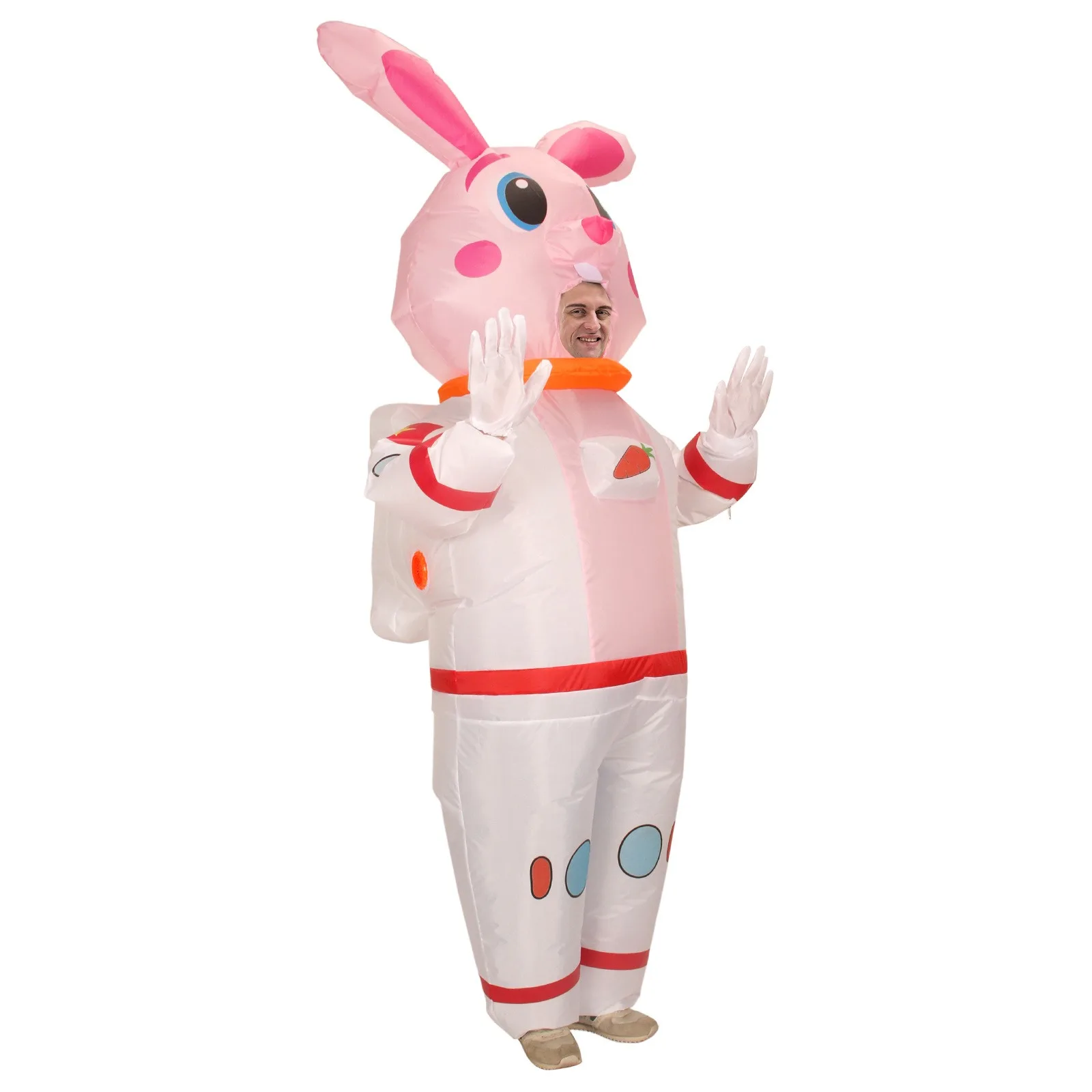 Easter Bunny Inflatable Costume Funny Rabbit Astronaut Halloween Performance Stage Costume Adult Size