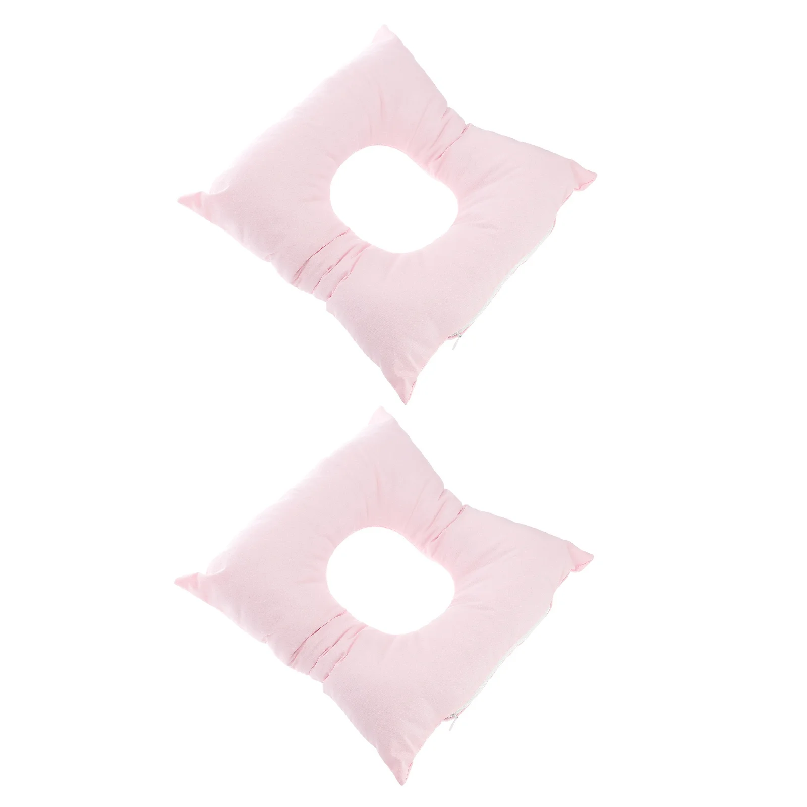 

2pcs Beauty Salon Face Down Pillow Massage Table Headrest Cushion For Spa Facial Skin Care Soft Breathable Support For Home