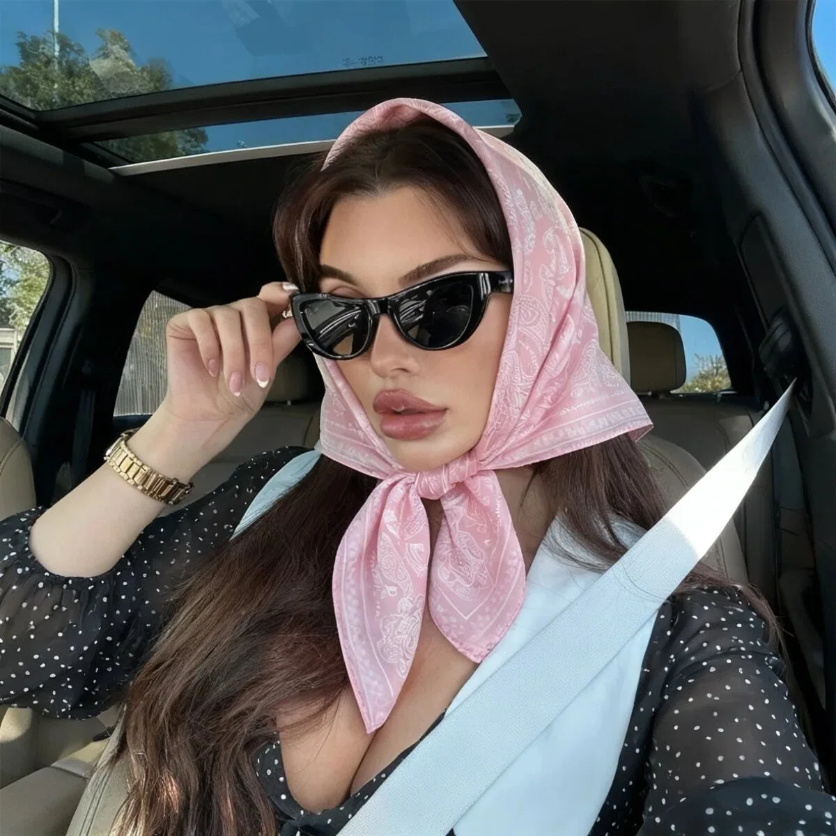

2026 New Square Scarf Women Paisley Print Kerchief Soft Satin Hairband Hands Bag Ribbon Foulard Hijab Neckerchief Headband