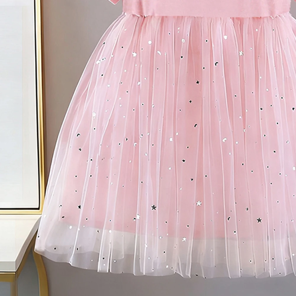 Neue Kinderkleidung, kurzärmeliges Kleid für Mädchen, Sommermode, Kinder-Prinzessinnenkleid für süße Babys, Geburtstagsparty-Kleidung – Detail 5
