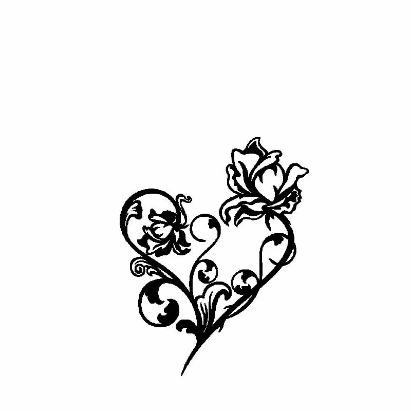 

Car Stickers Flower Creative Design Love PVC Car Decoration Accessories Decals Waterproof Sunscreen Black/white,17cm*14cm