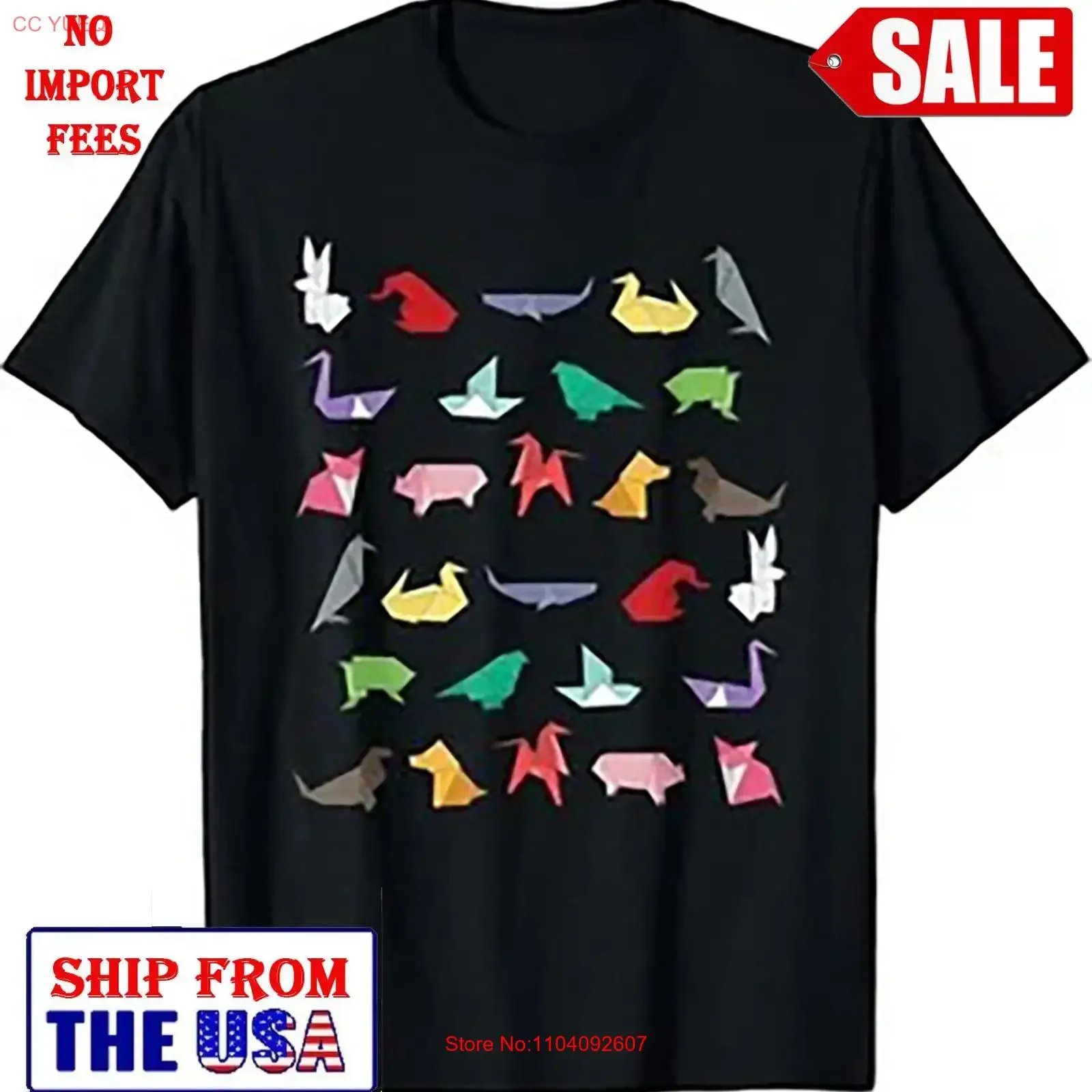 Paper Origami Animals s for Lovers Japanese Art T Shirt vintage Washed designer clothes Unisex Comfortable