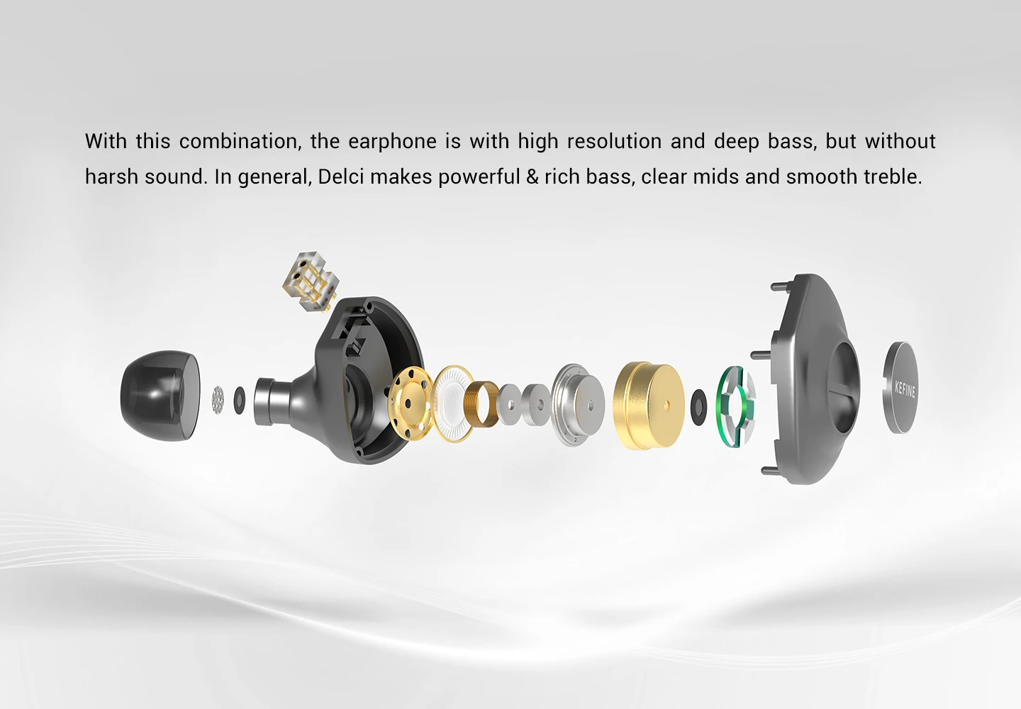 KEFINE Delci 10 mm DLC+PU-Membran, dynamischer Treiber, kabelgebundene HiFi-IEM-Kopfhörer mit CNC-Metall und abnehmbarem 0,78 mm 2-poligem 3,5-mm-Kabel – Detail 5