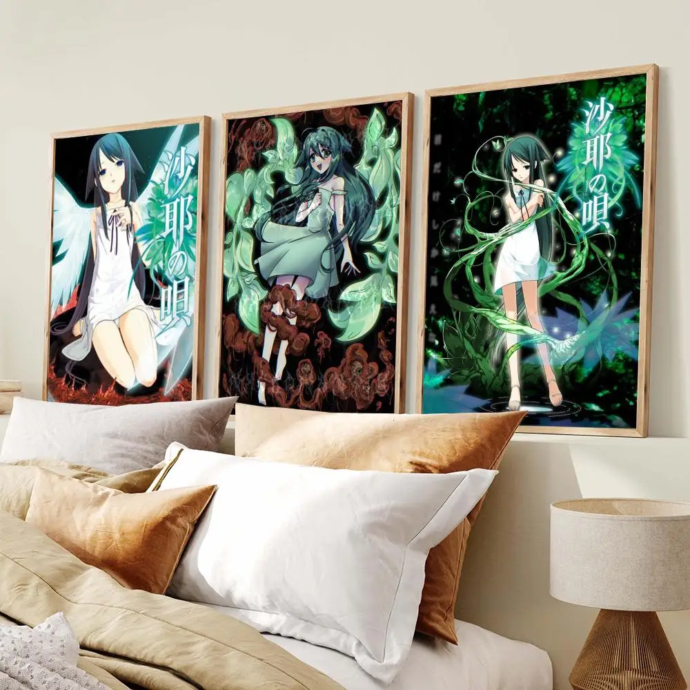 Anime T-The Song of Saya Poster PP Wall Posters Celebrity Cartoon Art Prints for Bedroom Office Waterproof Gift