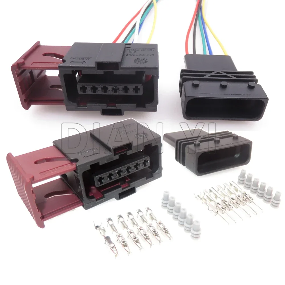 1 Set 6 Way Car Electronic Accelerator Pedal Plastic Housing Wire Socket AC Assembly Auto Replacement Plug 6-929264-2 6-929265-2