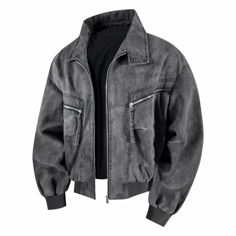 

Популярная мужская куртка 2025 года с лацканами и цветными блоками, американская куртка, мужское повседневное пальто, осенняя куртка, ветровка, уличные модные пальто для мужчин