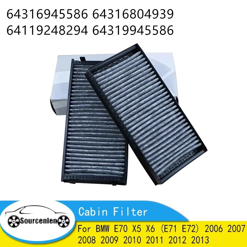 64316804939 Cabin Filter For BMW E70 X5 X6 (E71 E72) 2006 2007 2008 2009 2010 2011 2012 2013 64316945586 64119248294 64319945586