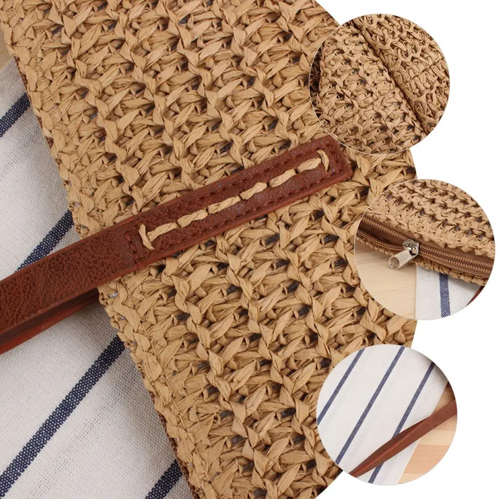 Women's Summer Tote Beach Bag Fashionable Straw Bag Women Simplicity Straw Woven Tote Bag Female Leisure Designer Shoulder Bag