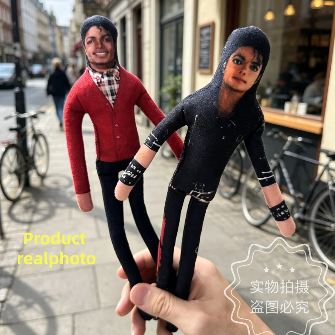 Boneco de Pelúcia Macio Michael Jackson com Articulações Flexíveis, Brinquedo Artesanal para Decoração de Quarto, Presente para Fãs do Rei do Pop