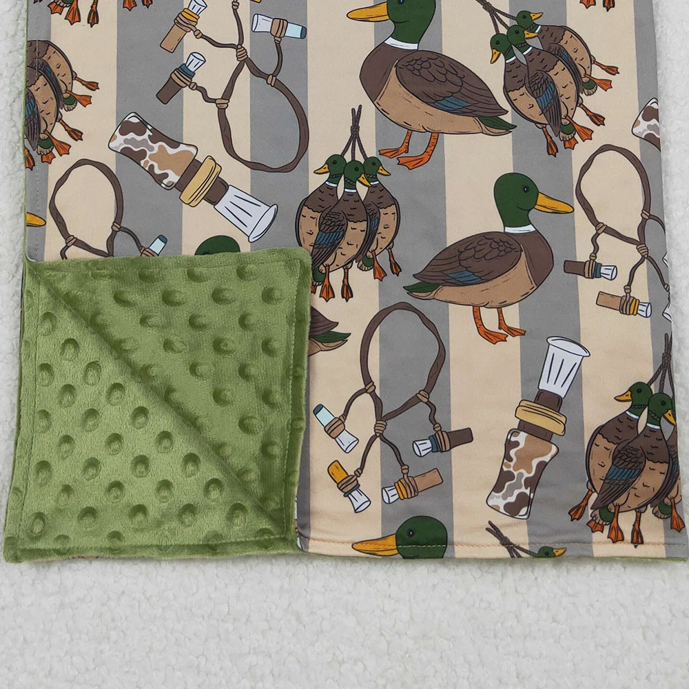 Offre spéciale bébé enfants canards verts appels couvertures de chasse Minky doux Boutique literie polaire enfant en bas âge flanelle enfants mince couette