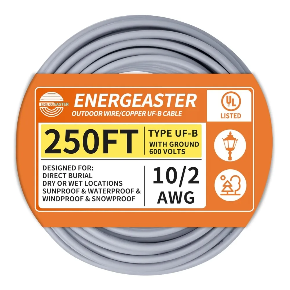 Cable 250ft Pure Copper for Lighting Pump US Shipping 10/2 UF-B Outdoor Direct Burial