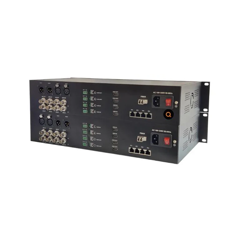 4x Bidirectional 3G SDI Fiber Optic Video Converter, XLR Audio, Ethernet, Transmitter and Receiver, Dual LC Connector