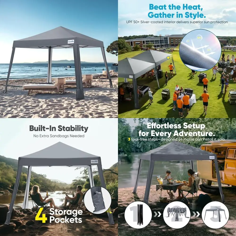 

Портативная легкая палатка с навесом 10x10 для пляжных и спортивных мероприятий с защитой от солнца и простой настройкой