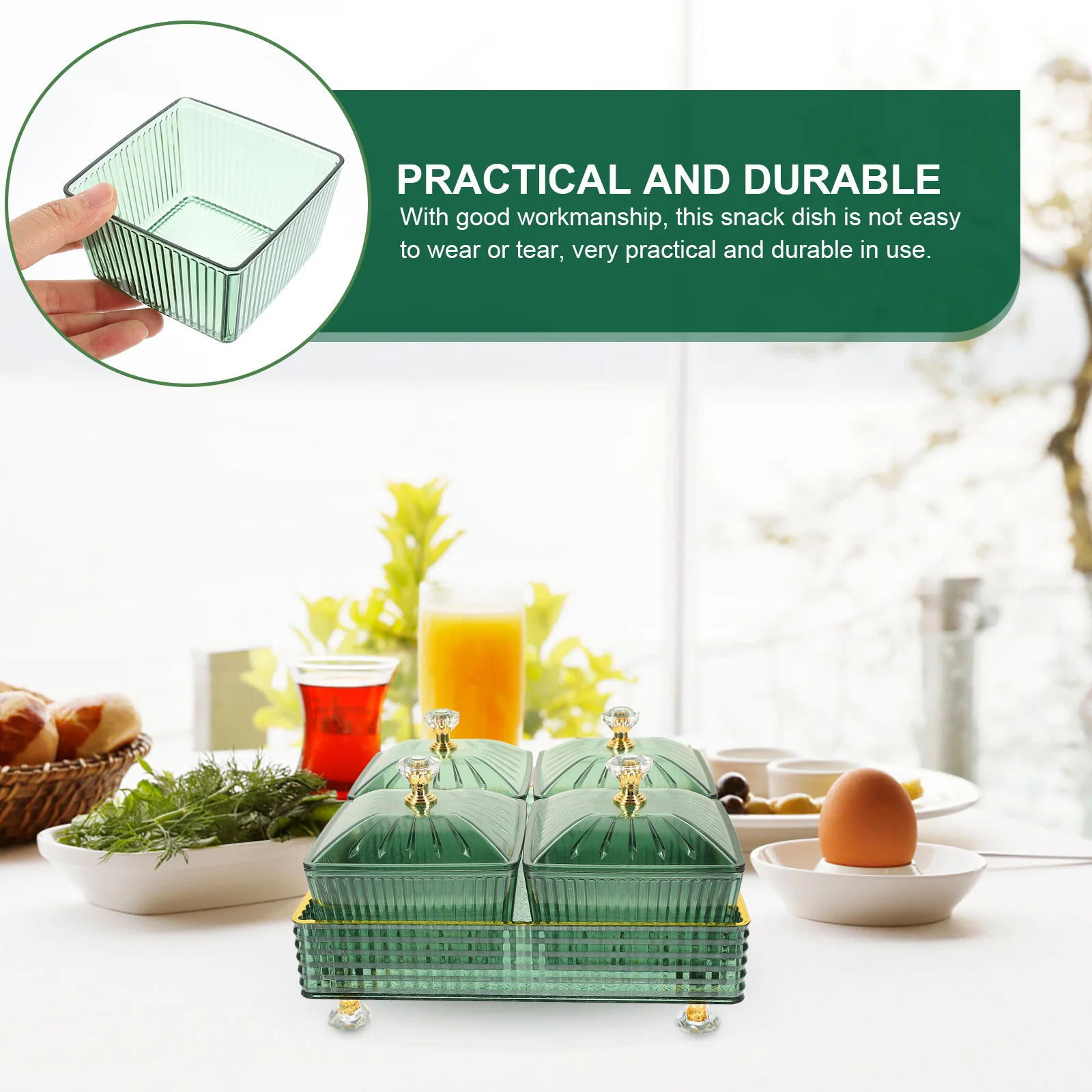 

1 set 1 Set Of Snack Dish Serving Plate With Tray For Party Wedding Appetizer Fruit Dry Nut Candy Dessert Container Kitchen Food