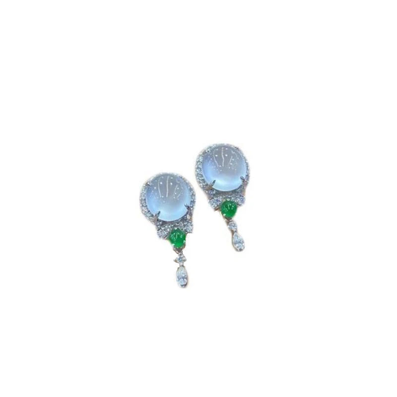 Creative Design Natural white Ice seed chalcedony stud earrings for women Exquisite fashion earings Charm party Jewelry gift