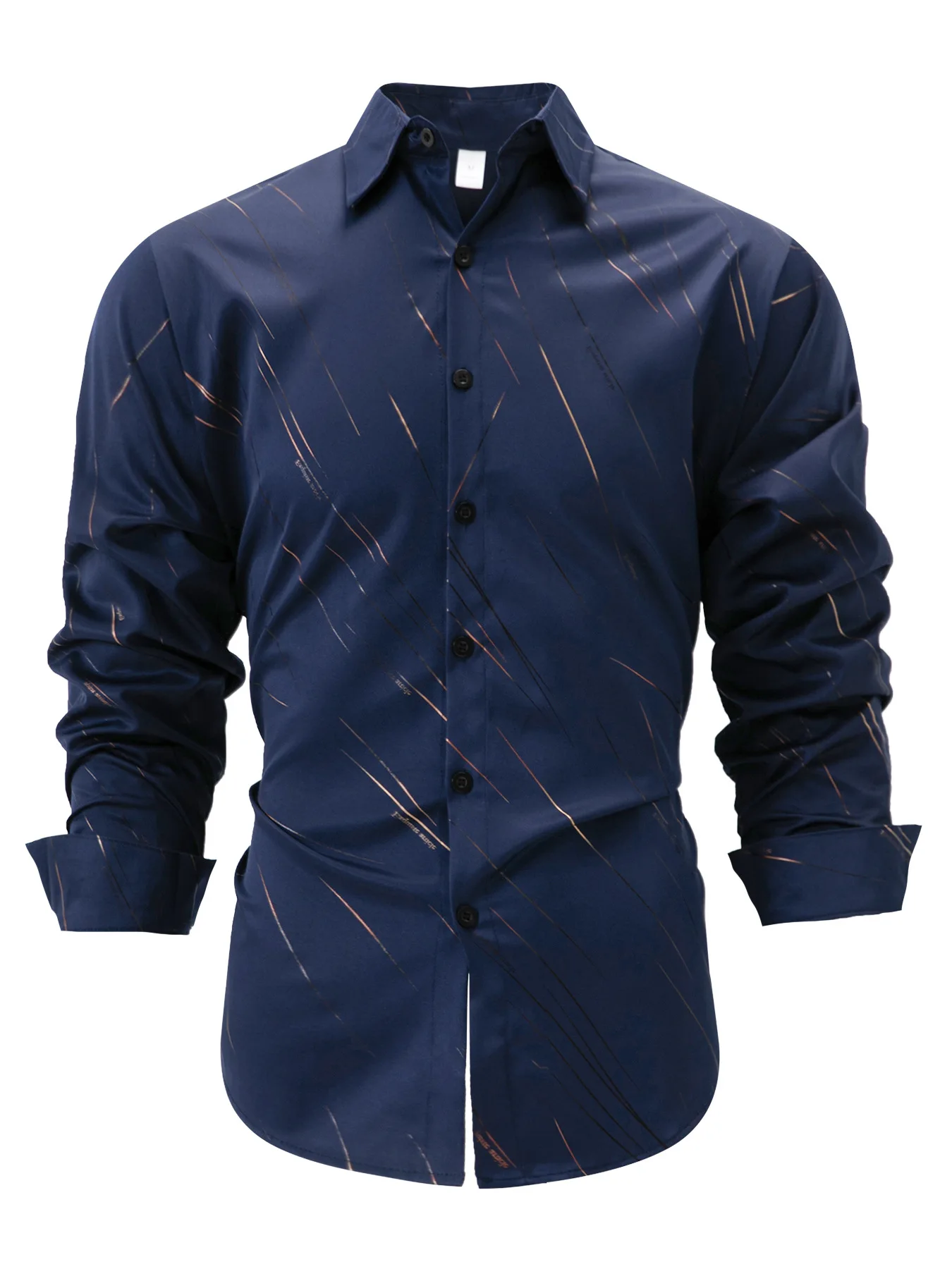 Men's Shirt Fashion New Casual Street Hip-Hop Breathable Lapel Striped Single-Breasted Cardigan Long-Sleeved Tops