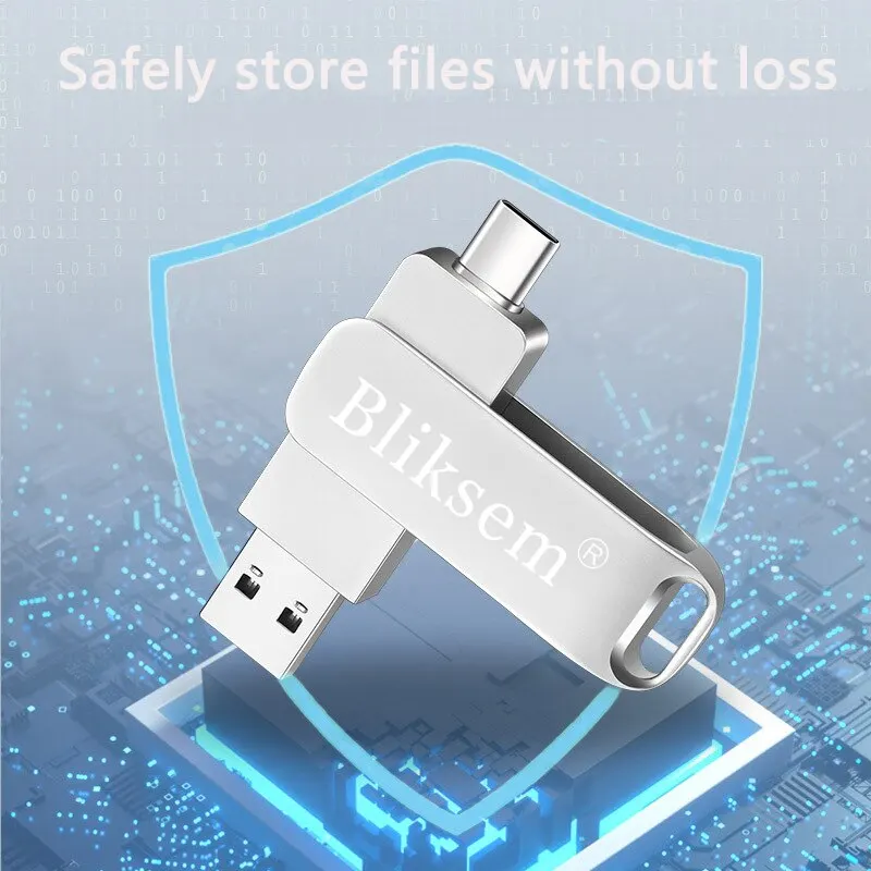 Bliksem TYPE-C Flash Drive OTG 32GB 64GB High Speed USB2.0 do komputera Telefon komórkowy 3w1 USB Metal Mini Pen Drive 32GB USB 64GB