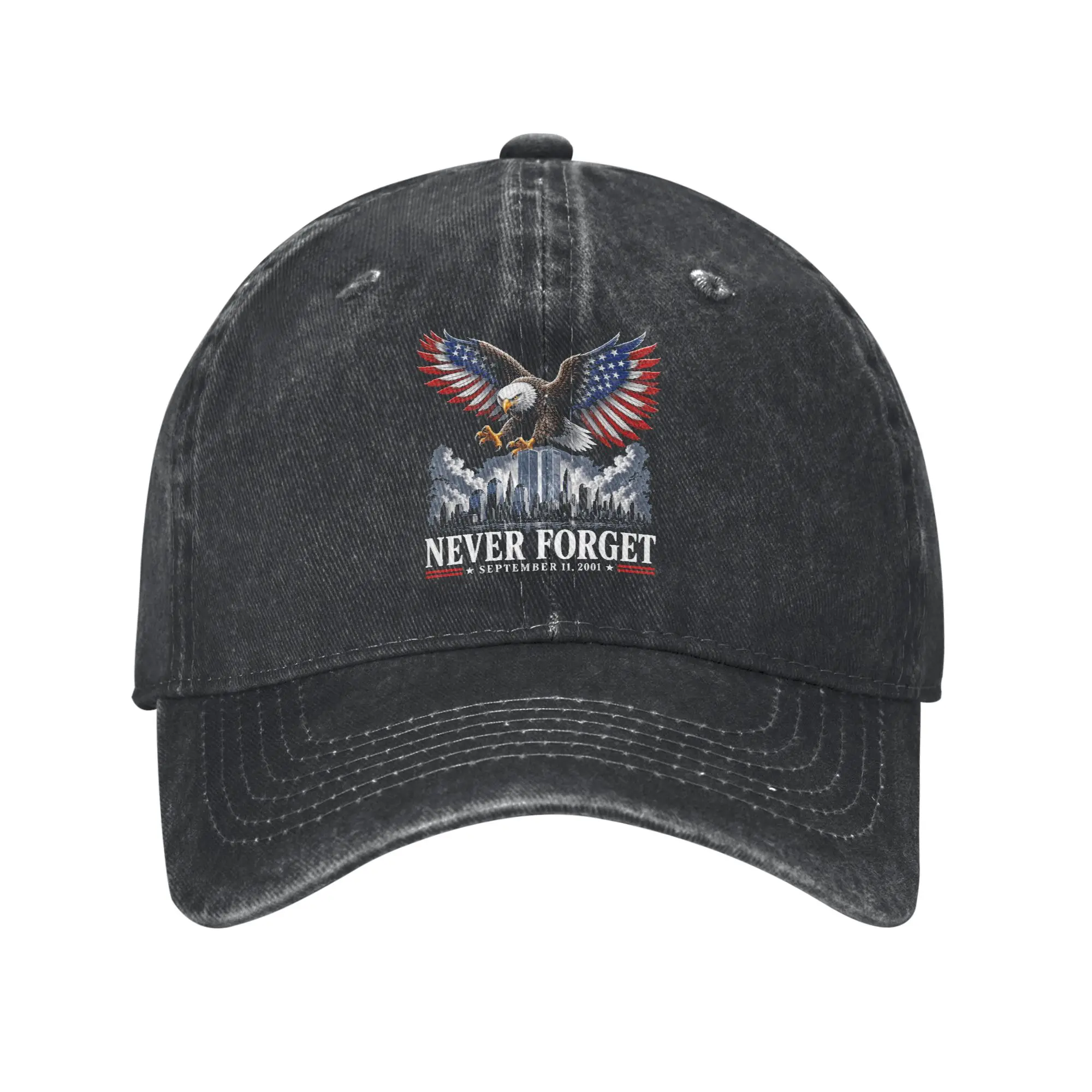 Never Forget September 11 2001 Memorial Day America Flag Sun Baseball Cap  Vintage Unisex Men Washed Trucker Hat Baseball Caps