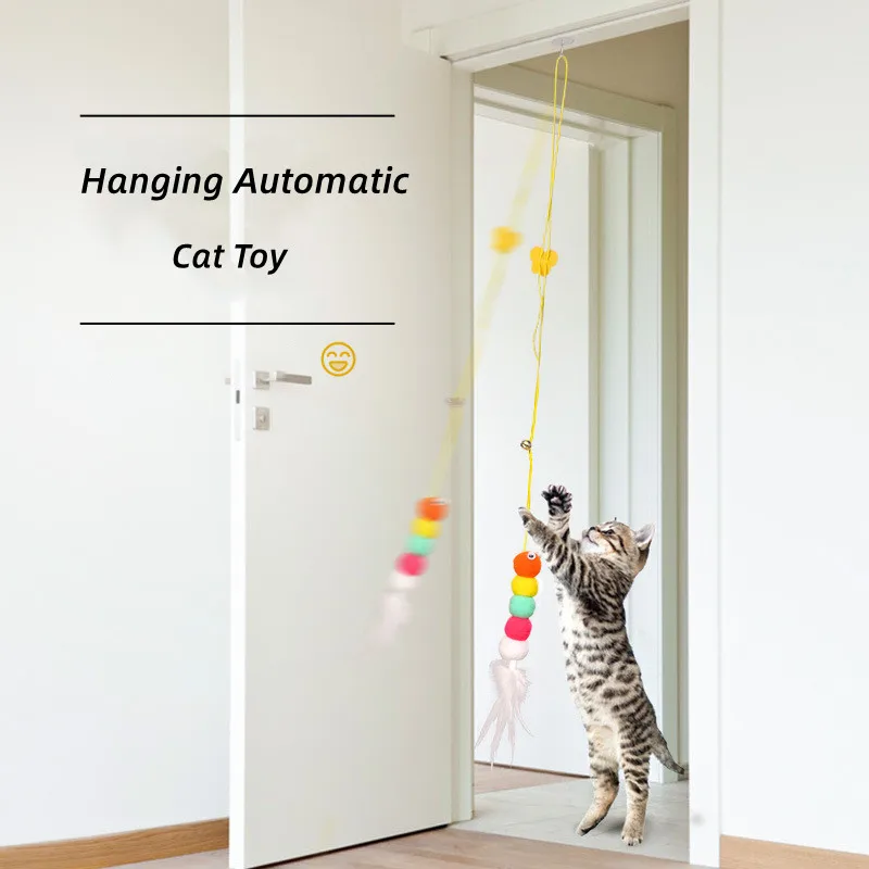 hanging automatic interactive Cat Toy Funny mouse toys Cat Stick with bell Toy for Kitten Playing Teaser Wand Toy Cat Supplies