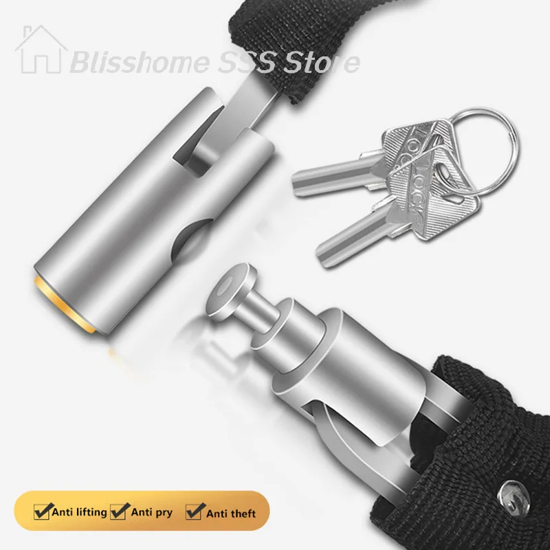 【S】Bike Chain Lock Bicycle Heavy Duty Safety Lock 60CM Metal Anti-theft Mountain Bike Road Motorcycle Scooter Padlock With Key - view 5
