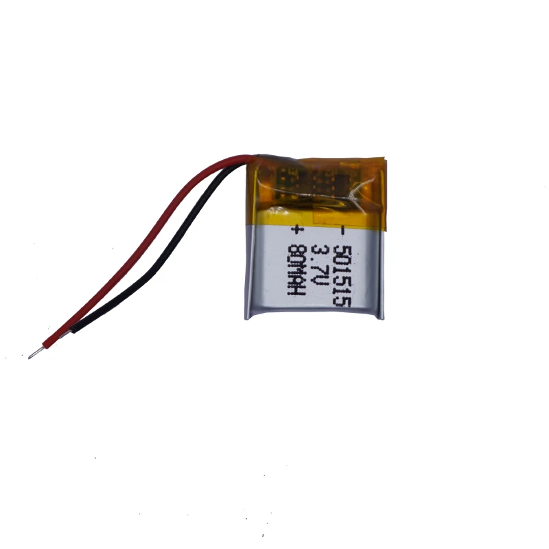 Tốt nhất thương hiệu pin polymer 3.7 V Pin Lithium 501515 80 MAH Bluetooth tai nghe nhỏ đồ chơi không dây tai nghe 80 mAh