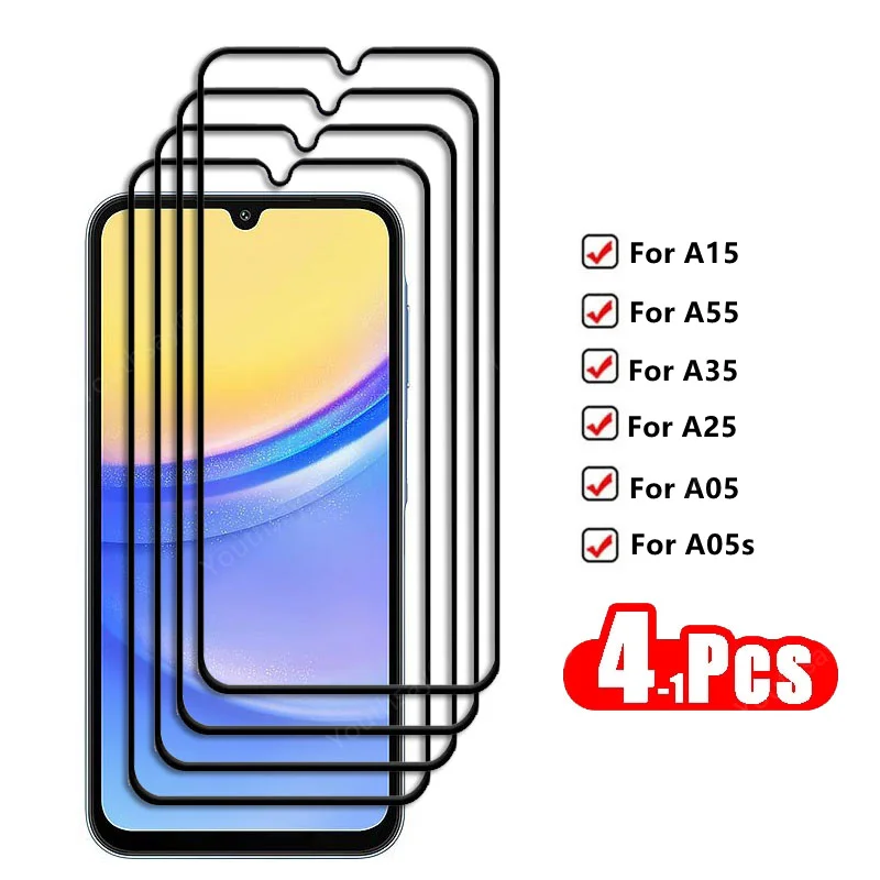 Dla Samsung Galaxy A15 Szkło hartowane Samsung Galaxy A15 A55 A35 A25 A05 A05S Folia ochronna na ekran telefonu Galaxy A15