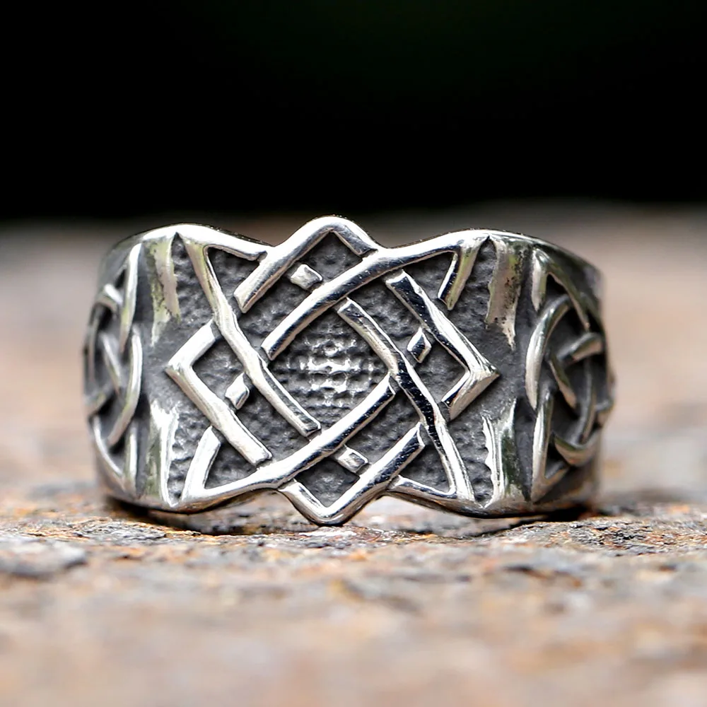 2023 New 316L Stainless Steel Viking Slavic Of Russia Savarog Amulet Celtic Knot Ring For Man Dropshipping free shipping