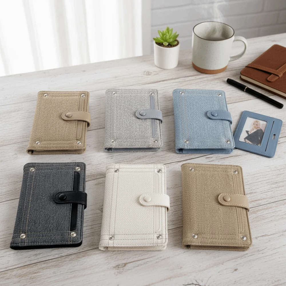 

Card Holder PU Passport Bag Passport Cover Airplane Check-in Denim Passport Clip Ticket Holder Multifunctional Fold Purse Men