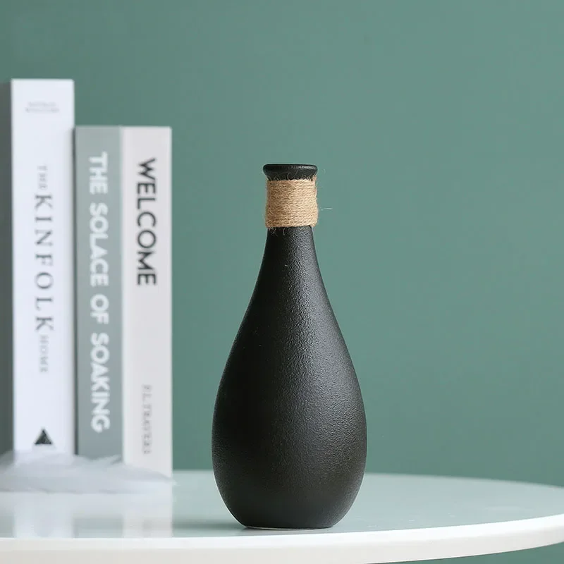 

Chinese style Black Ceramic Vase Home Decor Vases Living Room Flowers Arrangement Flower Pot Decoration Вазы Maison Moderne Salo