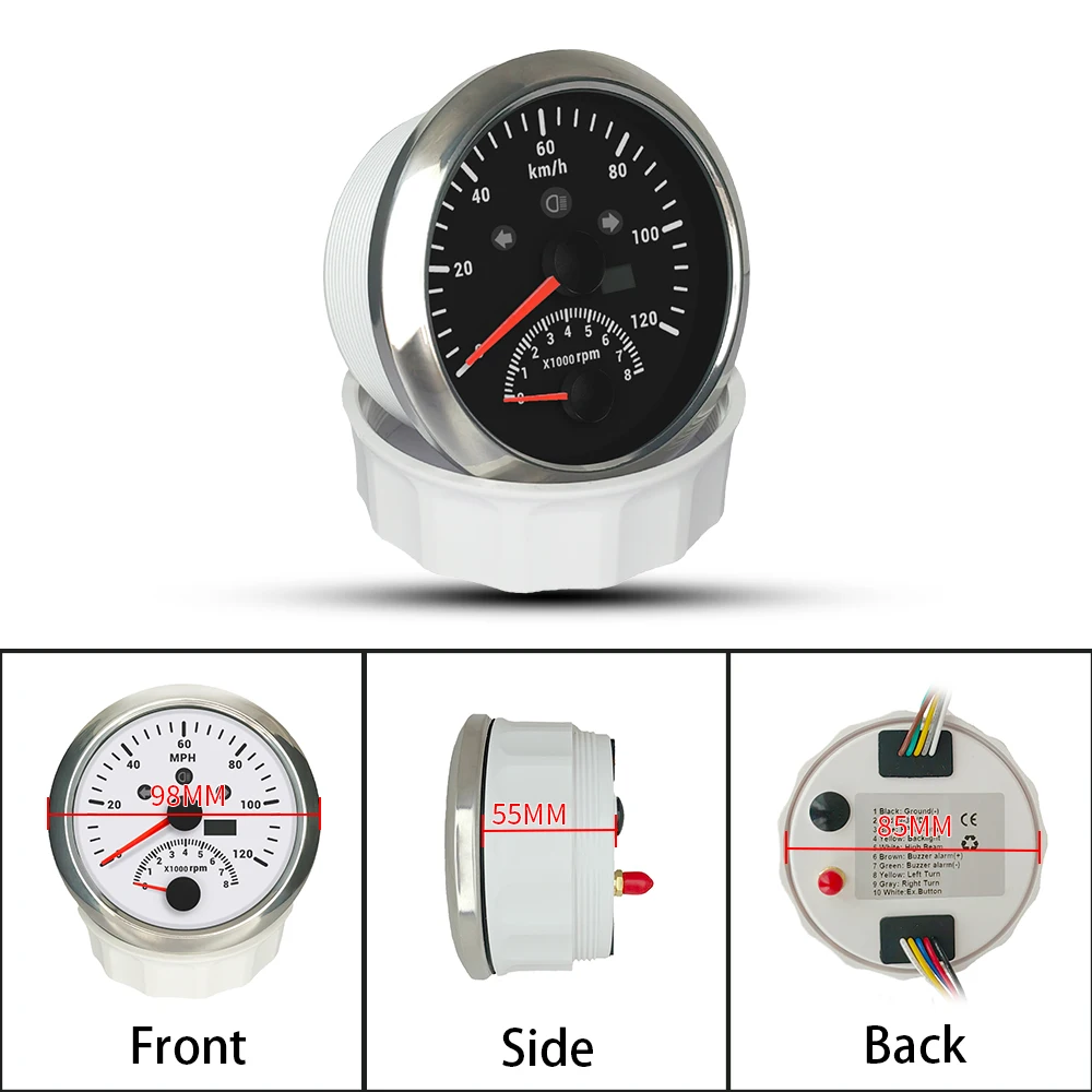 

Спидометр GPS Rhaxel 85 мм 2-в-1 (до 120 км/ч, 120 м/мин, 0-200 км, 0-200 миль/ч) с тахометром (до 8000 об/мин) и подсветкой для автомобилей, внедорожников, грузовиков