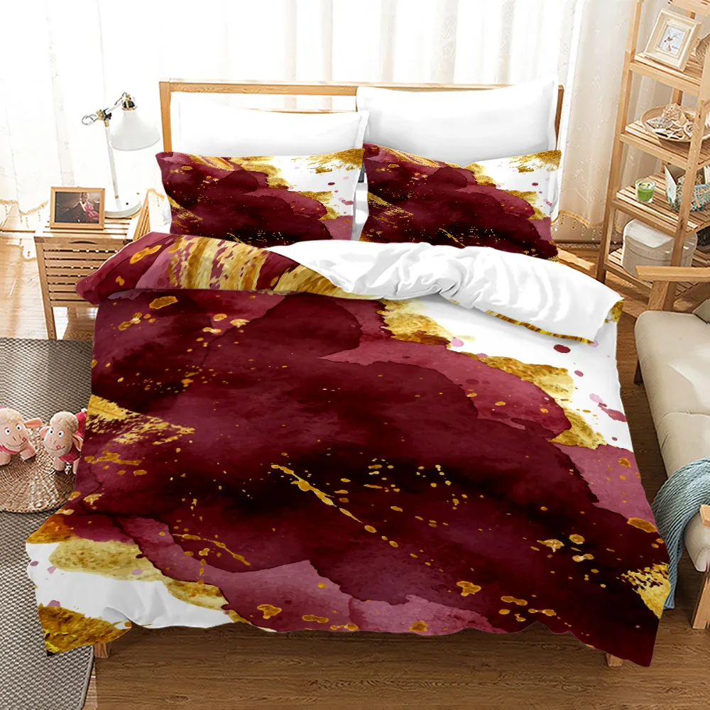 

Colorful Marble Bedding Set Nordic Style Soft Polyester Duvet Cover Queen Twin Double Single Size for Modern Bedroom Decoration