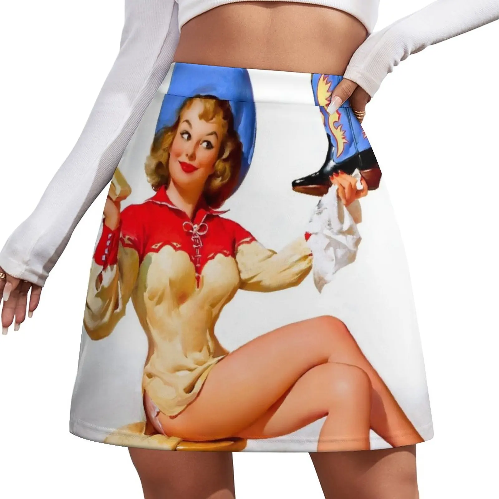 A Polished Performance by Gil Elvgren Vintage Xzendor7 Old Masters Reproductions Mini Skirt Miniskirt woman kpop