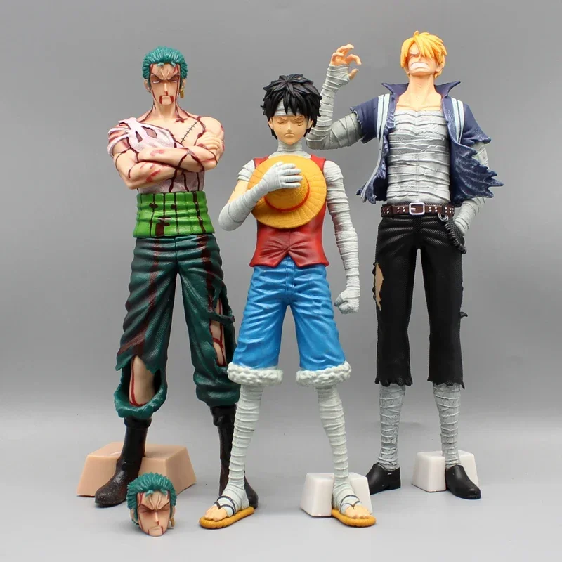 30cm One Piece Anime Figure Roronoa Zoro Luffy Vinsmoke Sanji Stand Posture Pvc Statue Action Figurine Model Collection Toy Gift