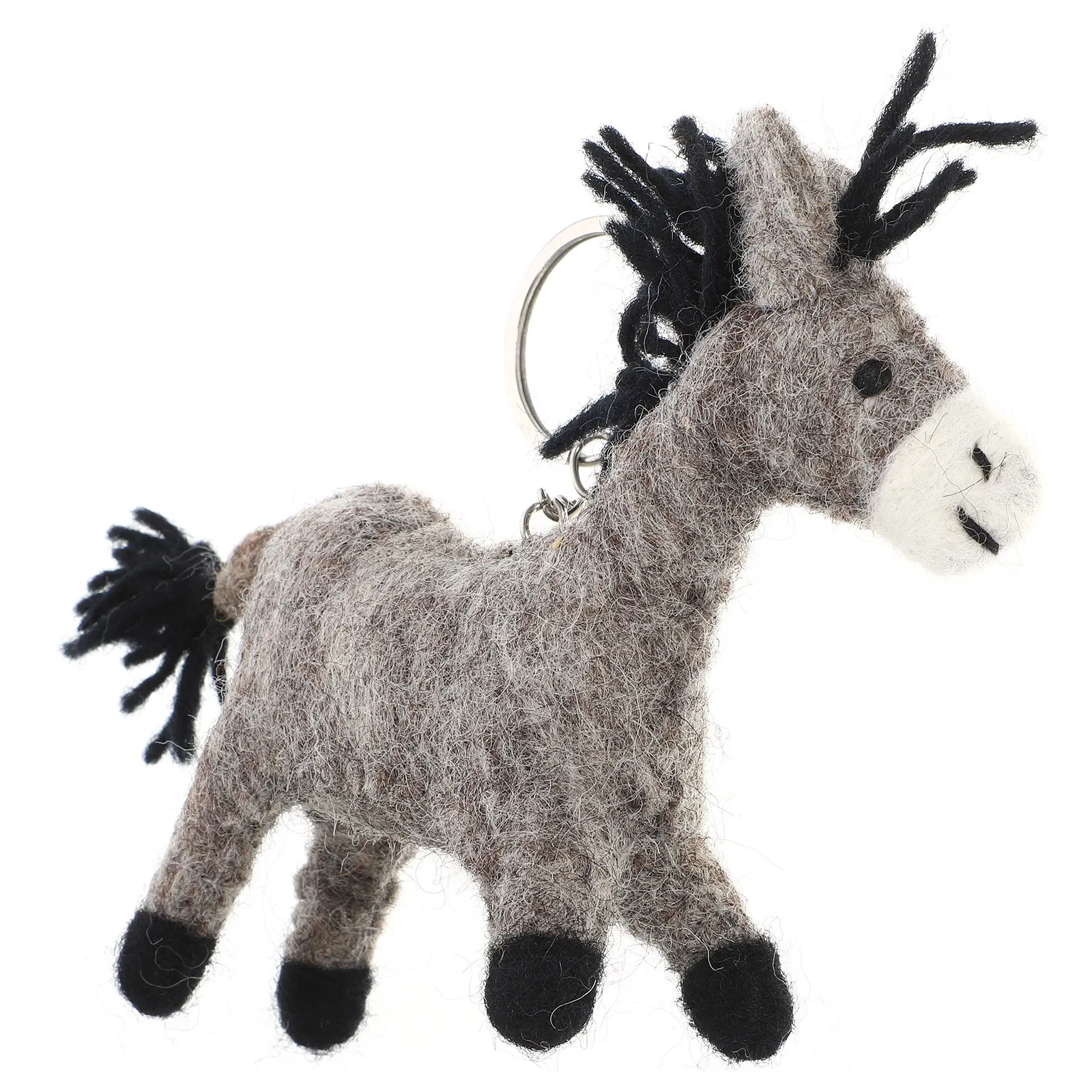 

Брелок-подвеска из овечьей шерсти в виде ослика, мягкая игрушка-талисман для ключей, сумок, рюкзаков, багажа, милый, мягкий, ручной работы, декоративный подарок