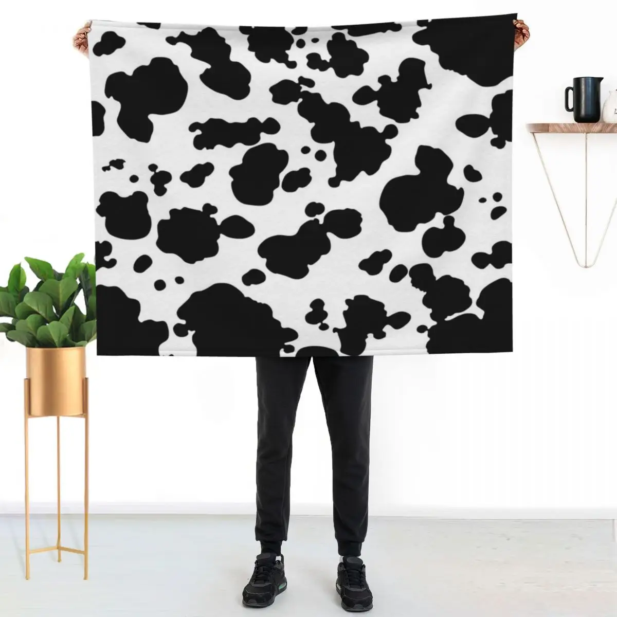 

Cow Print Throw Blanket All Weather Soft Throw Blanket for Sofa
