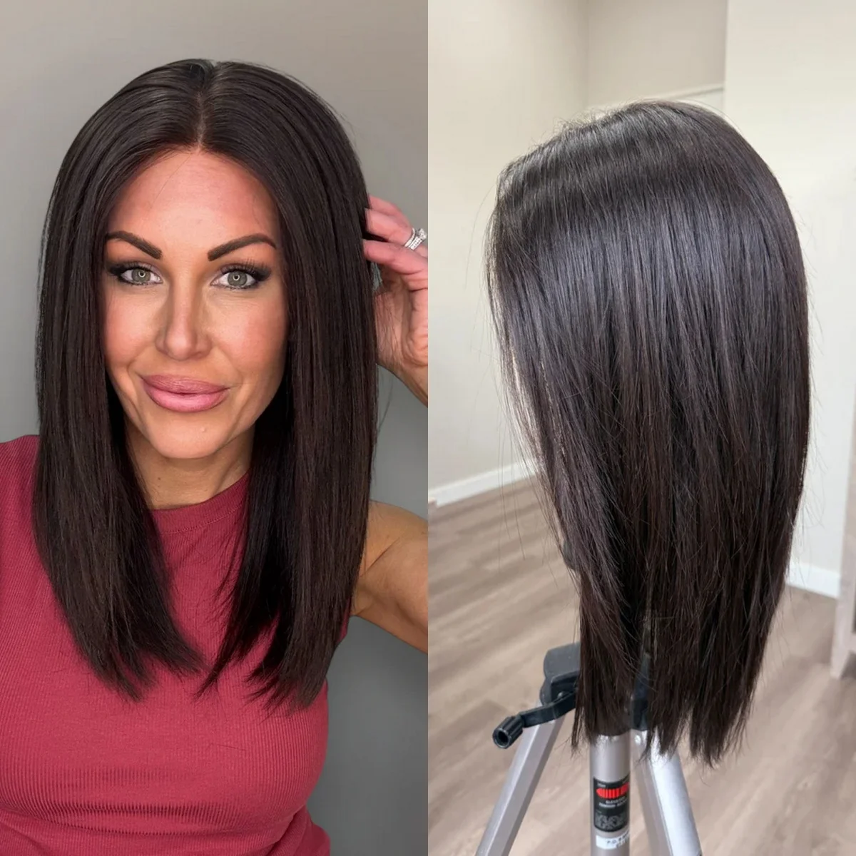 

Черные прямые синтетические парики с кружевной передней частью, средней длины, для повседневной носки, вечеринок и косплея, реалистичный вид, линия роста волос, плотность 180%, премиум-волокно