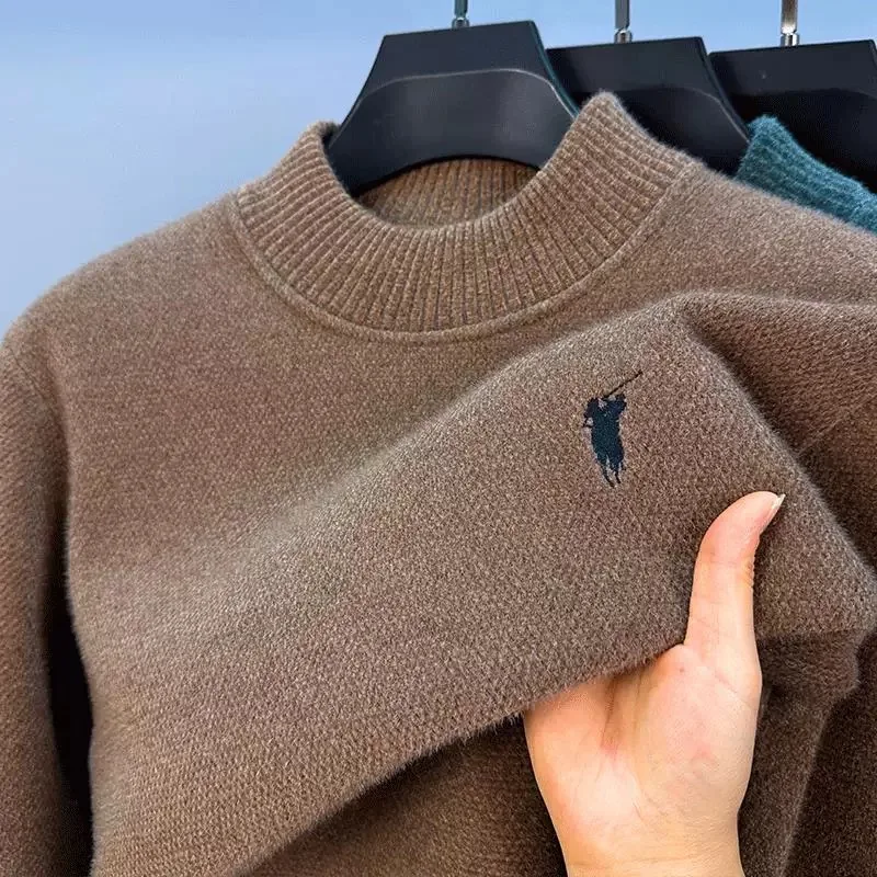 الراقية مصمم سترة جديدة للرجال أزياء العلامة التجارية الكلاسيكية بول التطريز الفاخرة الشتاء أفخم سميكة الدافئة جولة الرقبة متماسكة pullove