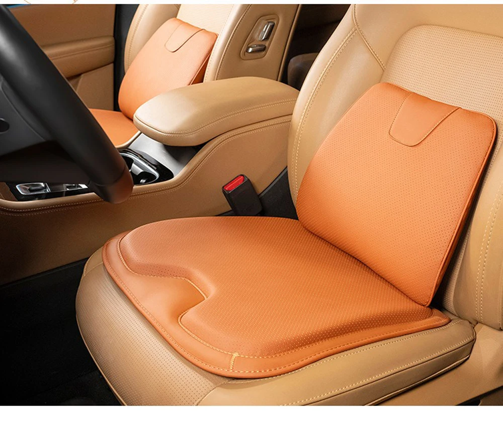 Soft leather Car Seat Cushion Non-Slip Memory Cotton Waist Support Pillow For Tesla Model 3 Model Y Model X Car Accessories