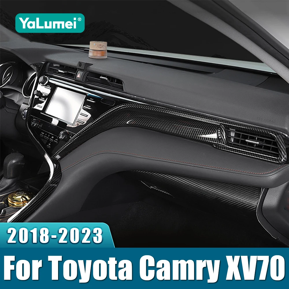 

ABS Car Center Control Dashboard Frame Trim Strip Interior Decor Stickers For Toyota Camry XV70 70 2018 2019 2020 2021 2022 2023
