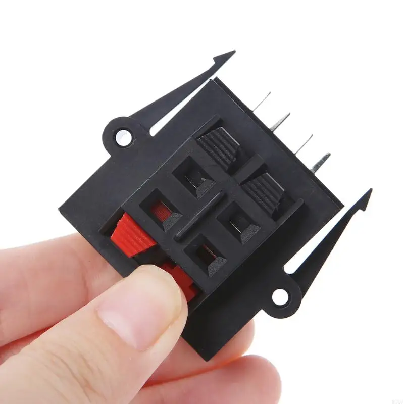 97QA 4 Way 2 Row Push Release Connector Strip Block Plate Stereo Speaker Terminal Strip Block Plastic and Metal Material