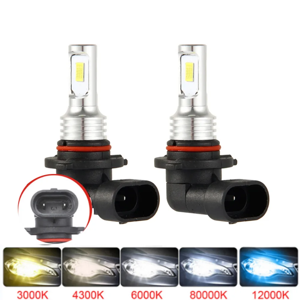 2Pcs Car HB3 LED Bulbs 9005 9006 Headlight Kit Fog Bulb Lamp Light 6000K White Automotive Fog Lights Turbo Mini Lamp Headlights