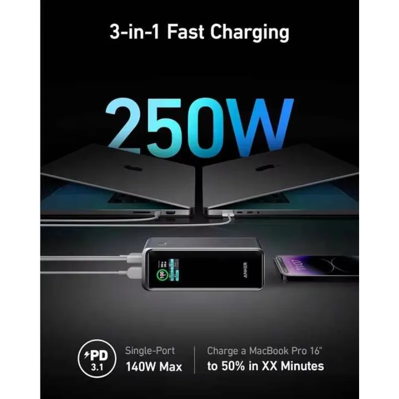 Anker GaN Prime パワーバンク 27650mAh 3ポート 250W ポータブル充電