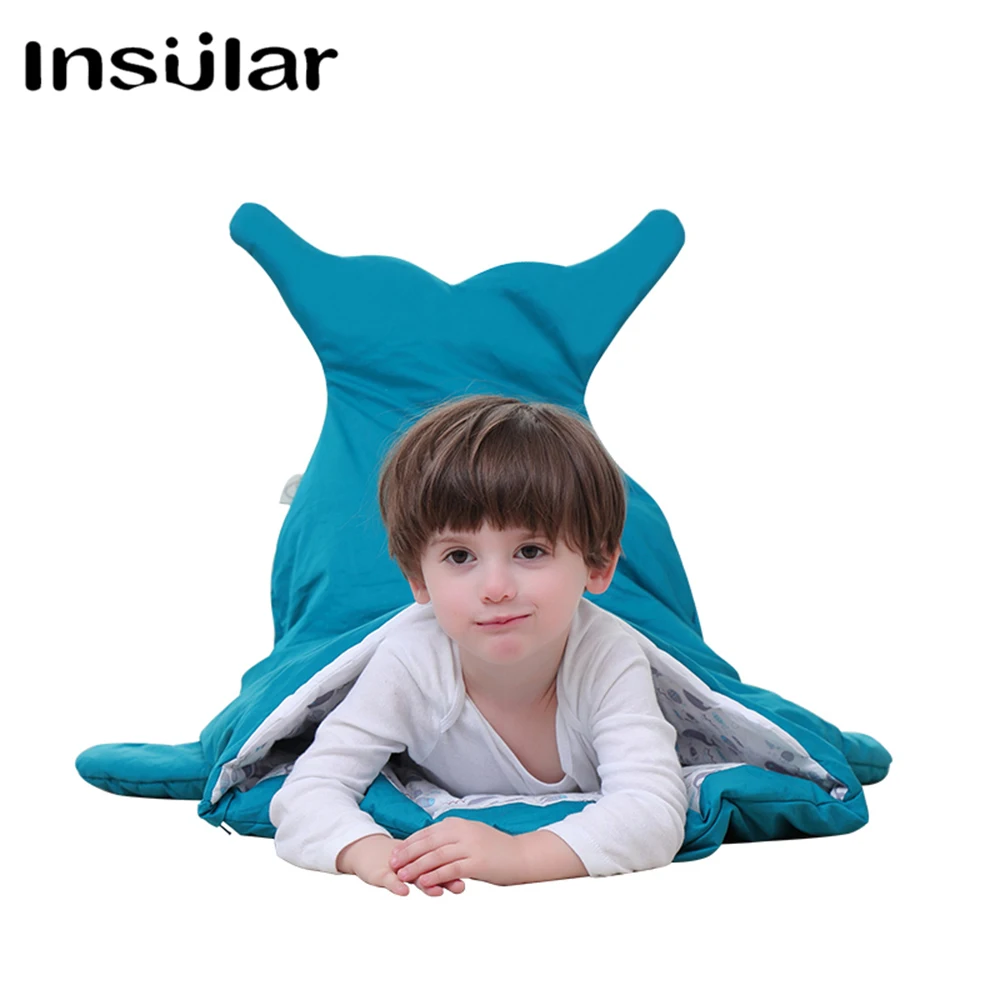 Cute Cartoon Shark Children Sleeping Bag Winter Children Sleep Sack Warm Children Blanket Large Warm Swaddle Sleepsacks