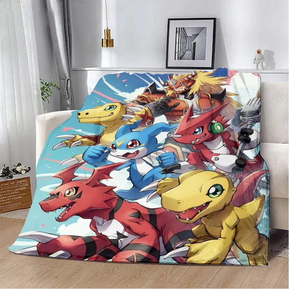 

Digimon cartoon Printed Blanket Picnic Blankets Warm Blanket Soft and Comfortable Blanket Home Travel Birthday Gift