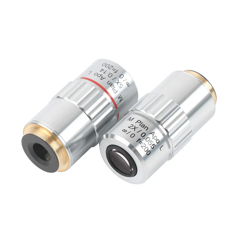 800X 2000X 4000X 8000X C Mount Coaxial Light Lens 2X 5X 10X 20X M PLAN APO L Metallographic Microscope Bright Field Objective