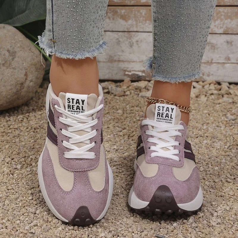 2026 New Women's Retro Forrest Gump Sneakers, Suede Stripe Casual Trainers, Lightweight Platform Running & Walking Shoes Sf1b4458621324698b6664180734556d2d