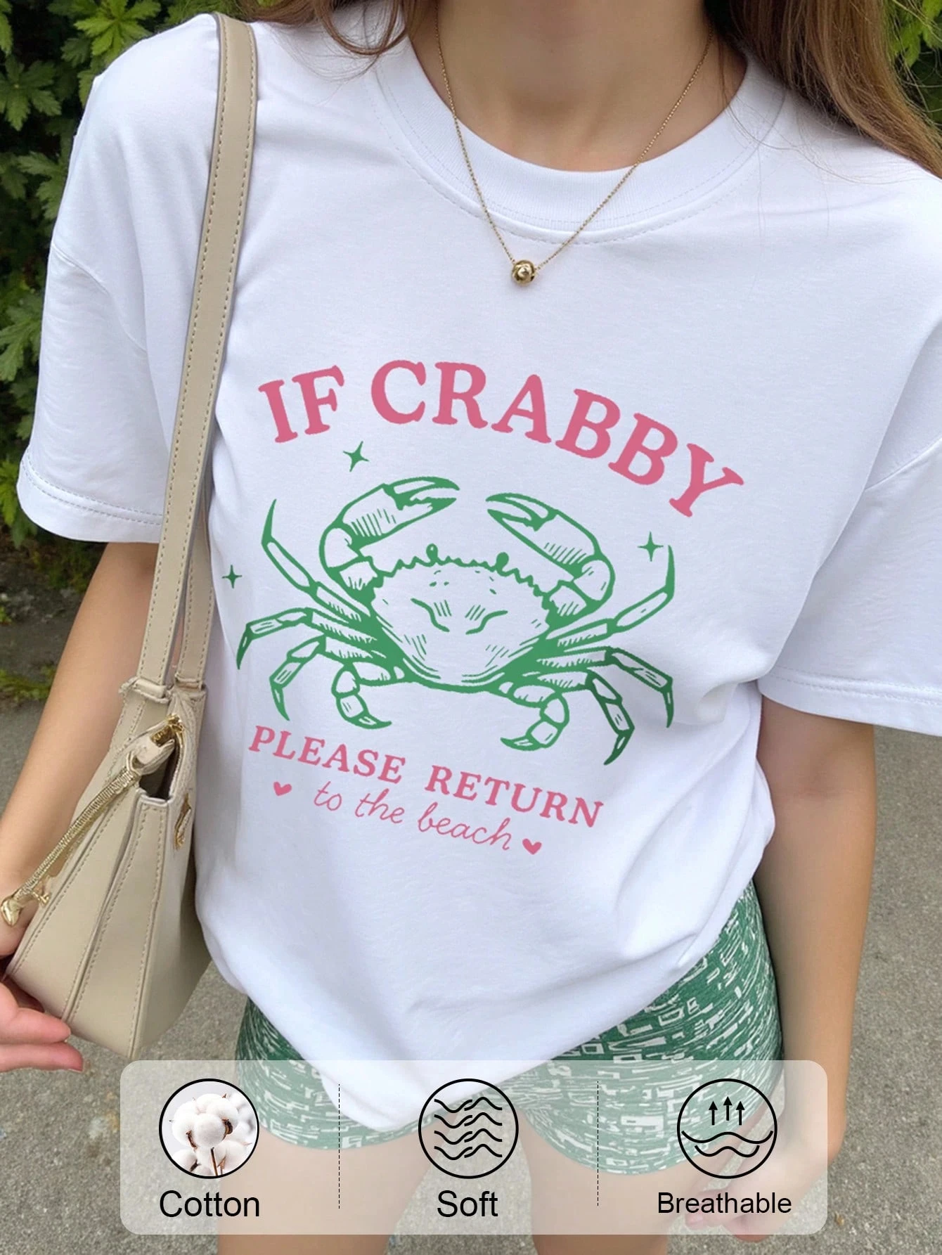 

If Crabs, Please Return To The Beach T-shirt. Funny Crab T-shirt Fabric Is Comfortable, Soft, and Fashionable