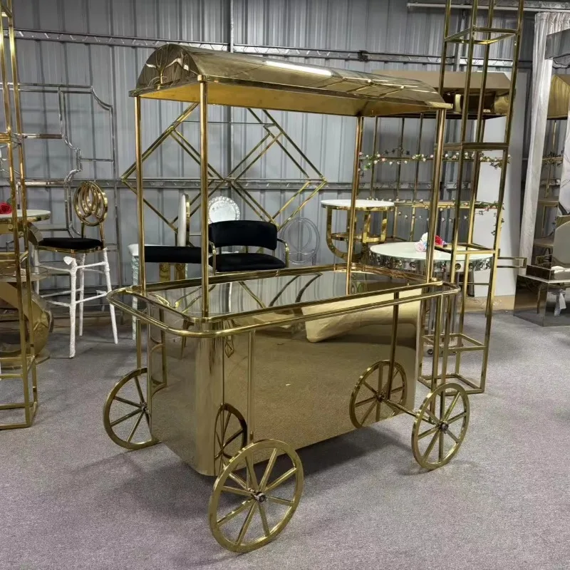 Commercial Grade Luxury Stainless Steel Dessert Cart with Detachable Design and Locking Wheels - New Arrival
