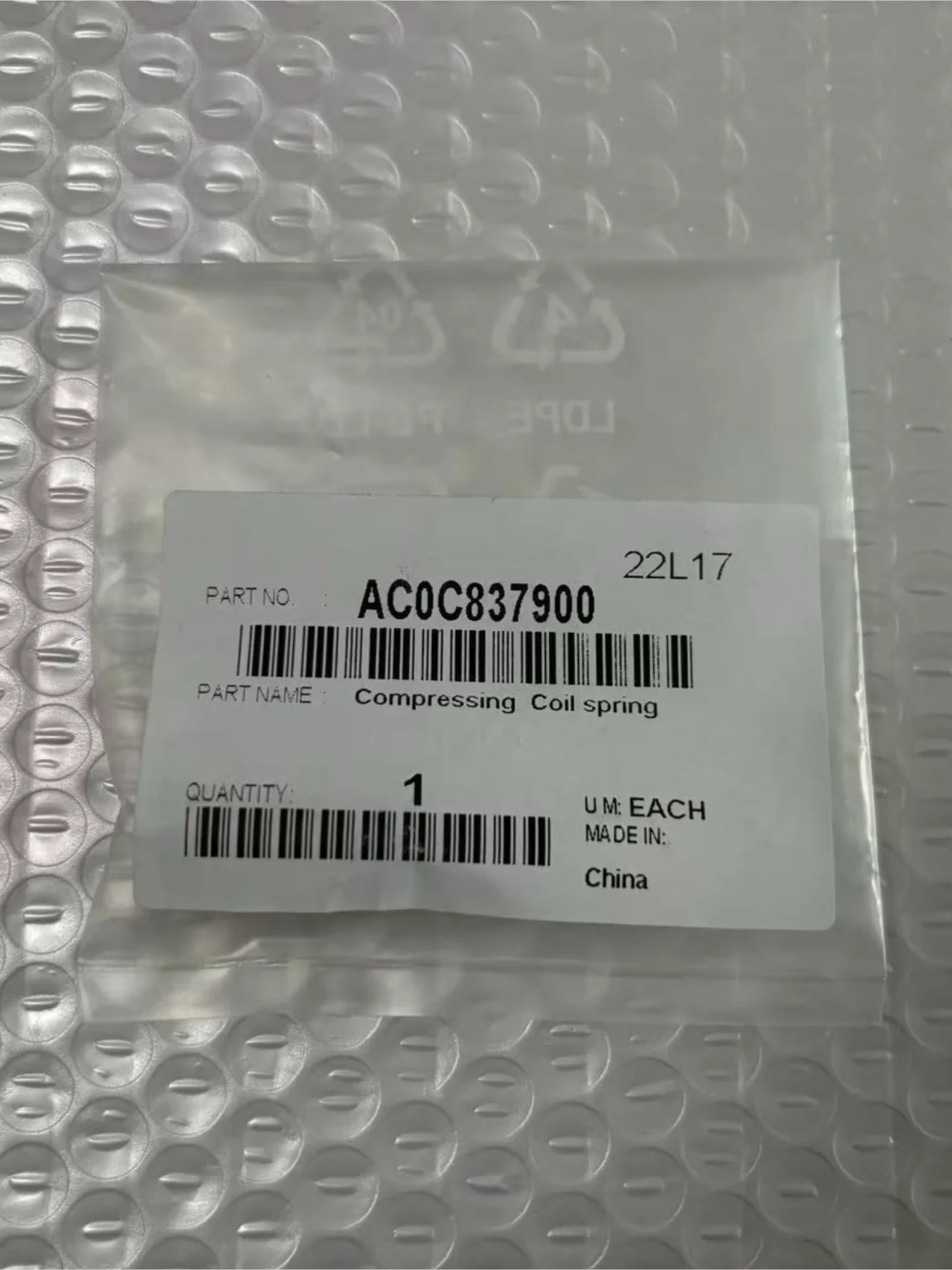 AC0C837900 Compressing Coil Spring for Konica Minolta C12000 C14000