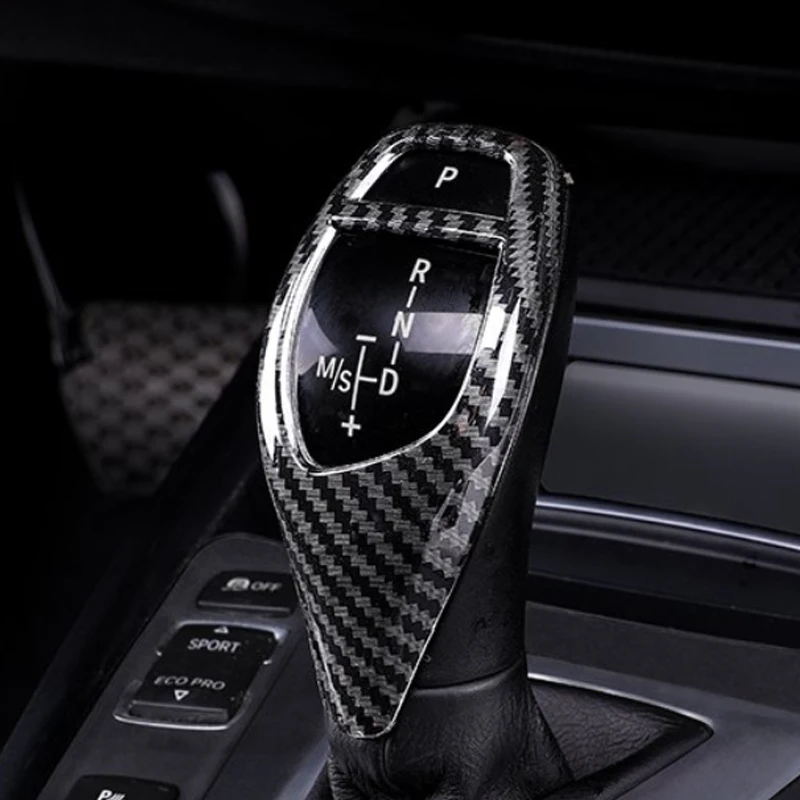 Carbon Fiber Trim Gear Shift Knob Decorative Cover For BMW F30 F34 F35 F10 F07 F18 F25 F26 F15 F16 Car Interior Accessories